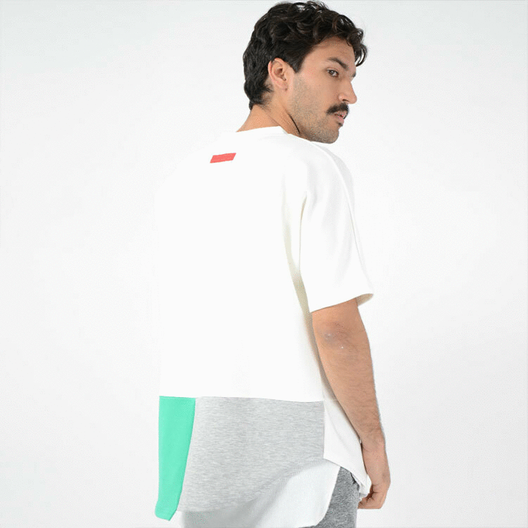 レーヨンポンチエンボスロゴドルマンTシャツ