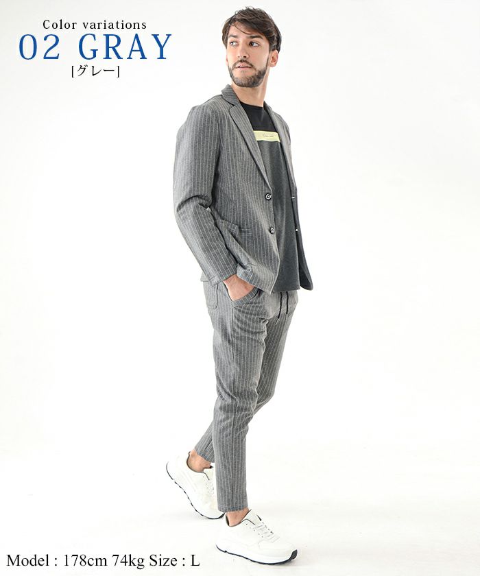 ジャケット スーツ セットアップ メンズ 結婚式 GRAY 灰色
