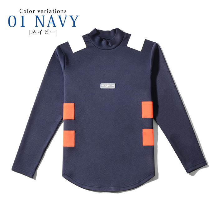 ゴルフウェア ゴルフウェアセットアップ ゴルフセットアップ メンズ モックネック NAVY 紺色