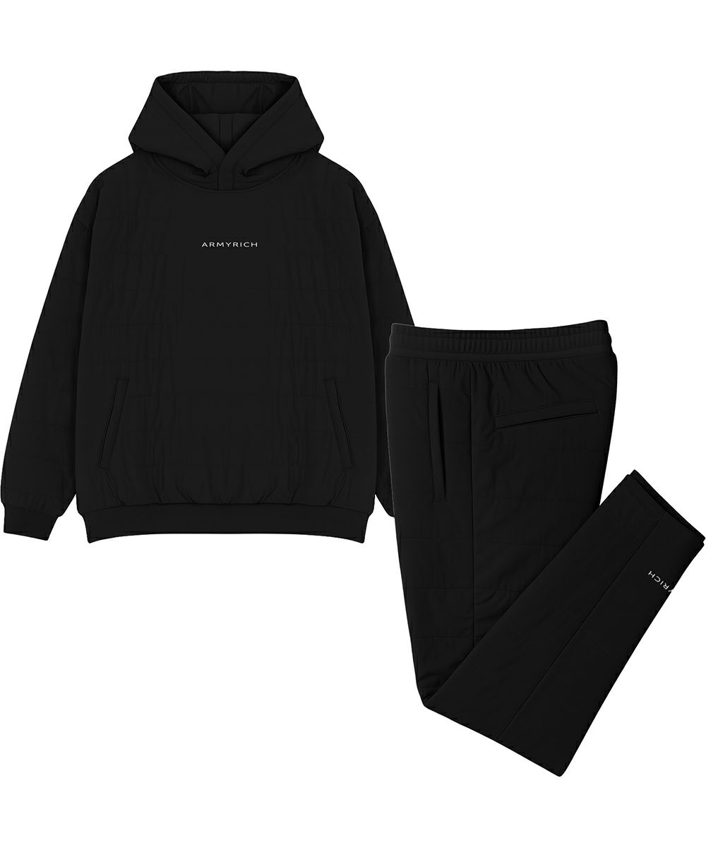 裏ボアストレッチキルティングパーカーセットアップ 